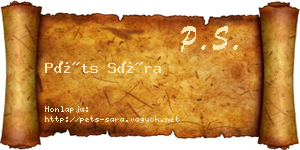 Péts Sára névjegykártya