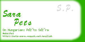 sara pets business card